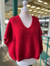 Load image into Gallery viewer, ‘KATE’ Mohair mix drop shoulder tank top (red)
