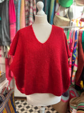 Load image into Gallery viewer, ‘KATE’ Mohair mix drop shoulder tank top (red)
