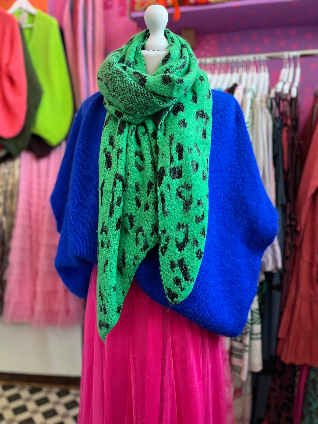 SOPHIE Leopard Scarf (jade