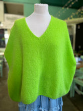Load image into Gallery viewer, ‘KATE’ Mohair drop shoulder tank top (neon green/lime)

