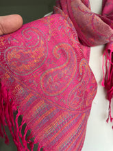 Load image into Gallery viewer, ‘ELLIE’ Pink Paisley scarf with tassels
