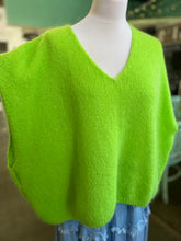 Load image into Gallery viewer, ‘KATE’ Mohair drop shoulder tank top (neon green/lime)
