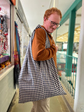 Load image into Gallery viewer, Midi LOOT BAG (Blue gingham)
